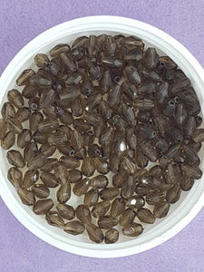 TEARDROPS - 6 X 4MM FACETED GLASS - BROWN