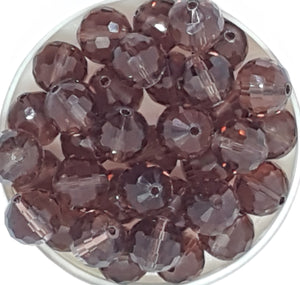 12MM GLASS BEADS - 10 PER PACKET - RUSTIC BROWN