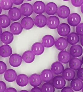 10MM GLASS BEADS - 25 PER PACK - DARK VIOLET - Imitation Jade
