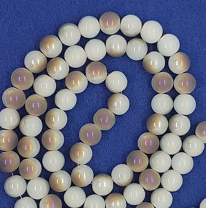 10MM GLASS BEADS - Imitation Jade Half Plated