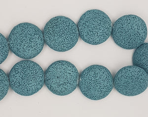 32MM LAVA BEADS -MID. BLUE