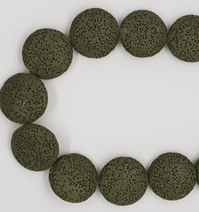 25-27MM LAVA BEADS - DARK GREEN