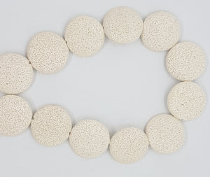 32-35MM LAVA BEADS -WHITE