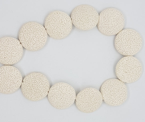 32-35MM LAVA BEADS -WHITE