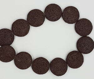 32-35MM LAVA BEADS -BROWN