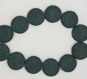 32-35MM LAVA BEADS -DARK GREEN