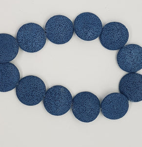 32-35MM LAVA BEADS - SAILOR BLUE