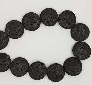 32-35MM LAVA BEADS - BLACK