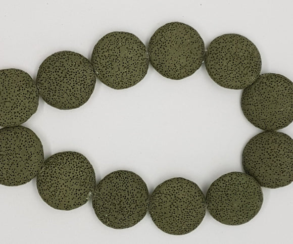 32-35MM LAVA BEADS - FOREST GREEN