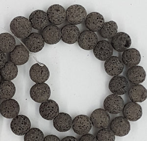 10MM LAVA BEADS - LAVENDER/GREY