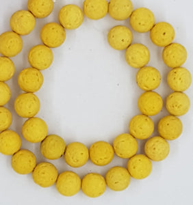 10MM LAVA BEADS - CADMIUM YELLOW