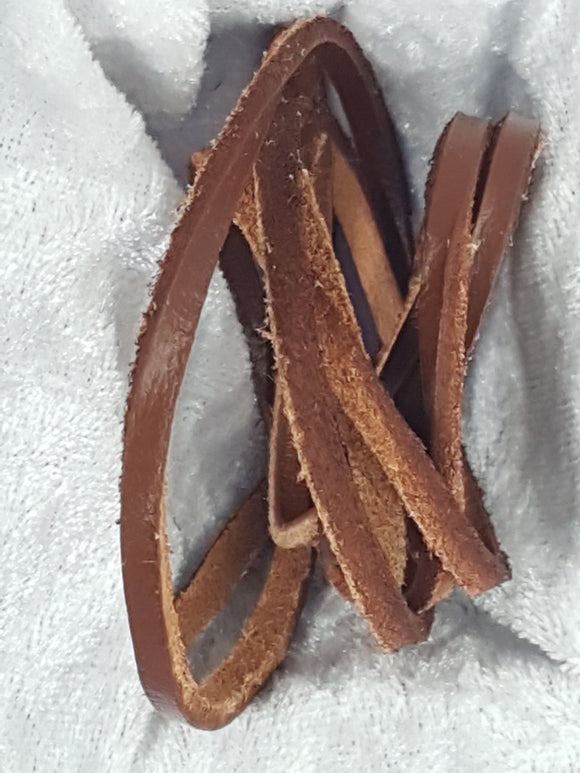 CORD - LEATHER  - 3 X 2MM SADDLE BROWN COLOUR