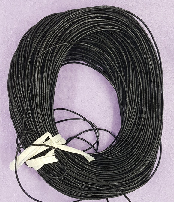 CORD - LEATHER  - 1.5MM BLACK COLOUR