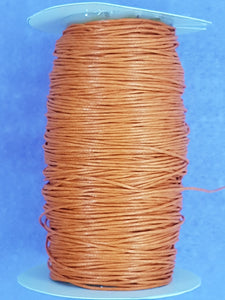 CORD - MACRAME CHINESE WAXED CORD  - 1MM DARK ORANGE COLOUR