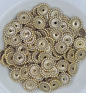 ANTIQUE GOLDEN METAL - 12MM DAISY SPACER BEADS