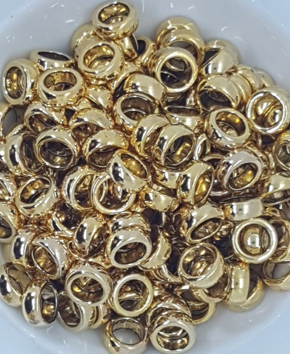 ANTIQUE GOLDEN METAL - 11X5MM TIBETAN STYLE RONDELLE BEADS