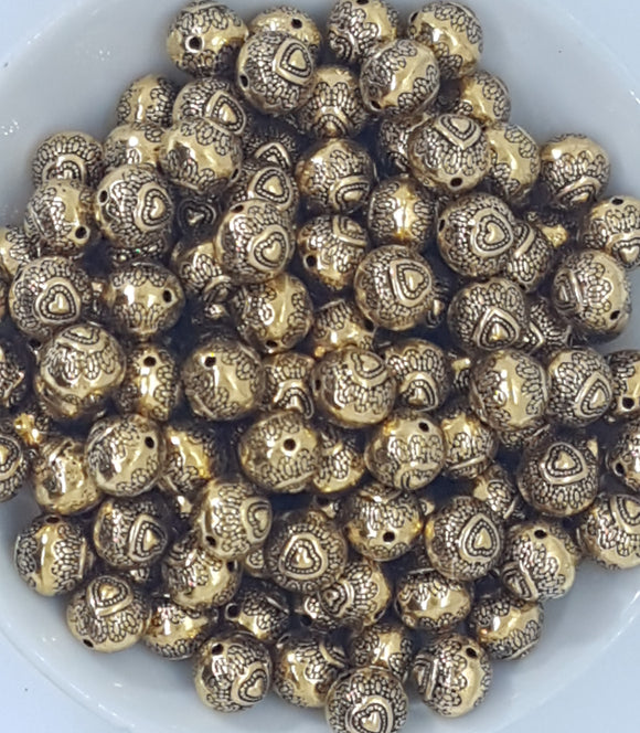 ANTIQUE GOLDEN METAL - 10X8MM TIBETAN STYLE BEADS