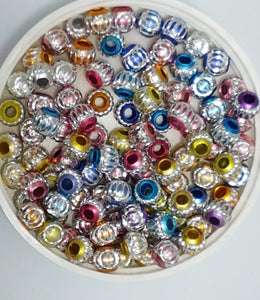 METAL BEADS - ALUMINIUM - 6MM LASER CUT MIXED BEADS