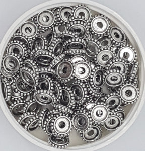 ANTIQUE SILVER METAL - 10X2MM RONDELLE SPACER BEADS