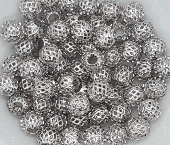 ANTIQUE SILVER METAL - 10X8MM RONDELLE BEADS