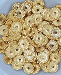 GOLD METAL - 12MM X 2MM DAISY SPACER BEADS
