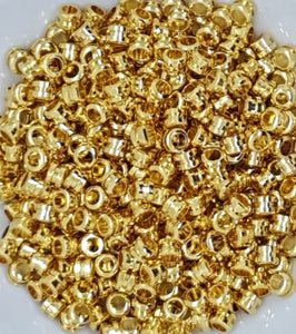 GOLD METAL - 5MM X 4MM BRASS PLATED BARREL SPACER BEADS