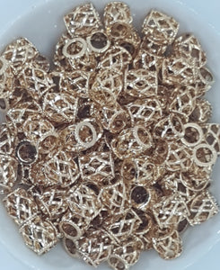GOLD METAL -10x10mm ALLOY BARREL BEADS