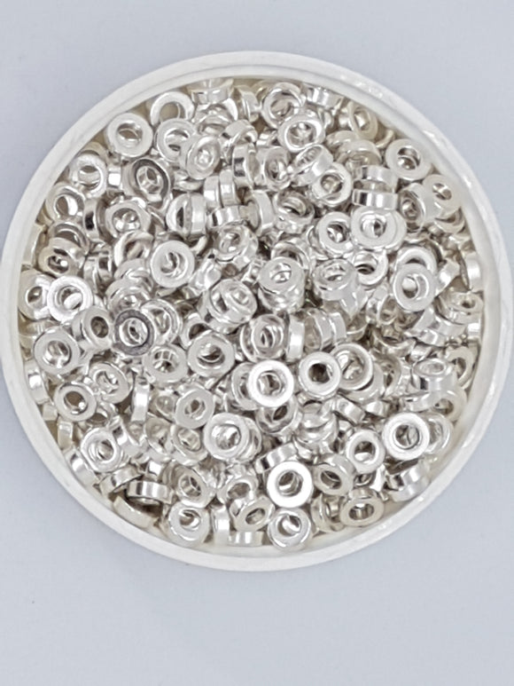 SILVER METAL - 6MM X 2MM TIBETAN STYLE SPACER BEADS