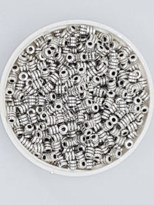 SILVER METAL - 4MM TIBETAN STYLE BEAD SPACER BEADS