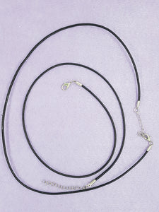 CORD - LEATHER NECKLACE - 18" (45.8CM)  - 2MM BLACK COLOUR