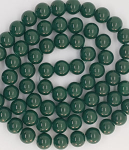 12MM GLASS BEADS - DARK GREEN