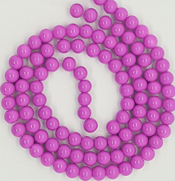 8MM GLASS BEADS - LIGHT PURPLE