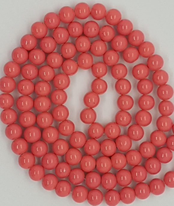 8MM GLASS BEADS - DARK SALMON