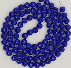 8MM GLASS BEADS - ROYAL BLUE