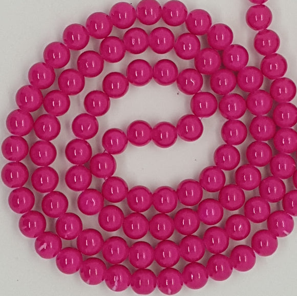 8MM GLASS BEADS - FUCHSIA