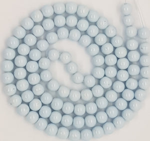 8MM GLASS BEADS - PALE BLUE