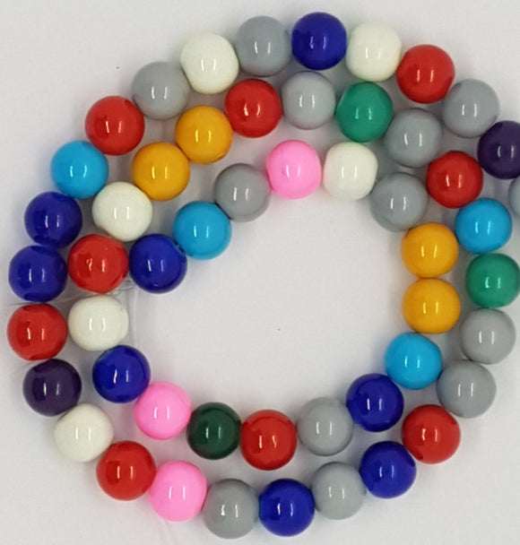 8MM GLASS BEADS - MIXED COLOUR No 2