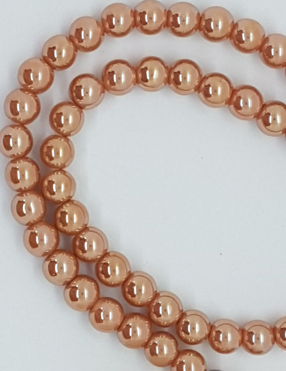 8MM GLASS BEADS - CARAMEL PEARL