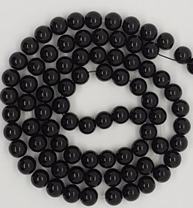 10MM GLASS BEADS - BLACK