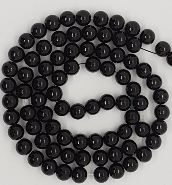 10MM GLASS BEADS - BLACK