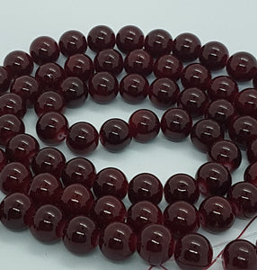 10MM GLASS BEADS - OPAQUE DARK BLOOD RED