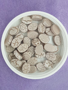 OVAL - 11 X 8MM SPRAY PAINTED GLASS BEADS - BEIGE