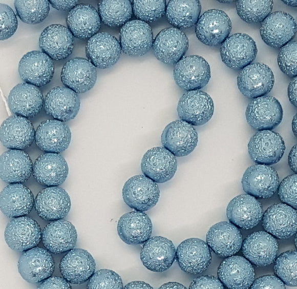 10MM GLASS BEADS - 25 per packet- LIGHT BLUE