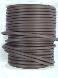 CORD - RUBBER  - HOLLOW - 3MM BROWN COLOUR