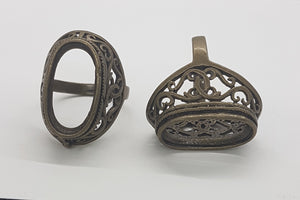 RING BASES - ANTIQUE BRONZE RING BASE