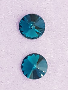RIVOLI - 14MM GLASS ROUND - CYAN