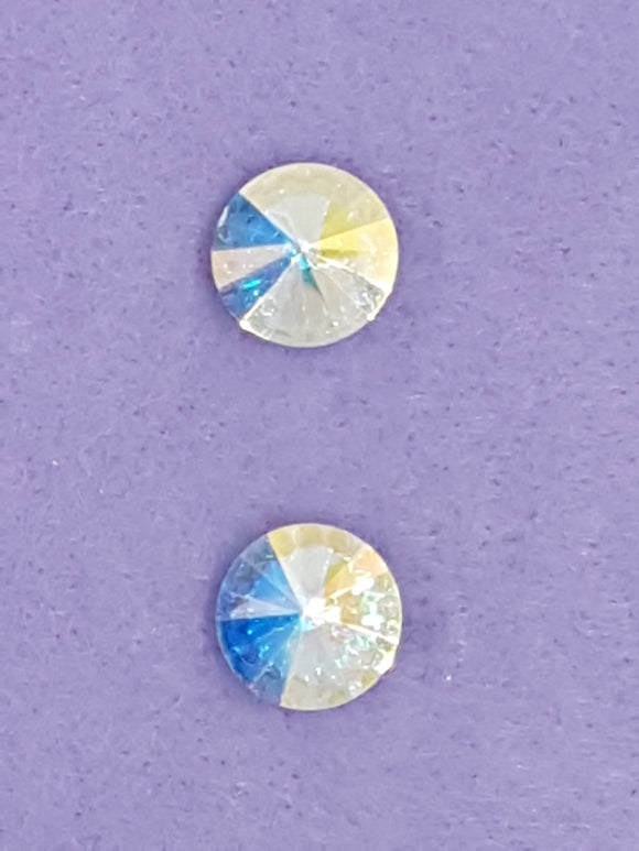 RIVOLI - 12MM GLASS ROUND - AB COLOUR