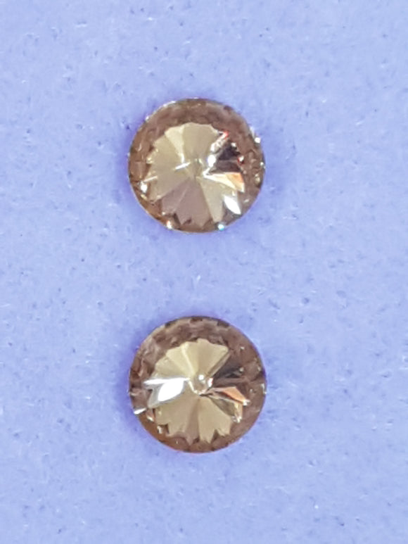 RIVOLI - 12MM GLASS ROUND - LIGHT BROWN