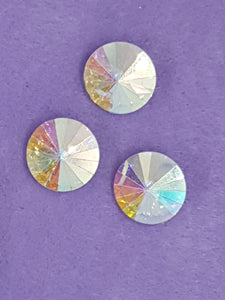 RIVOLI - 18MM GLASS ROUND - AB COLOUR
