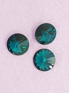 RIVOLI - 18MM GLASS ROUND - BLUE ZIRCON